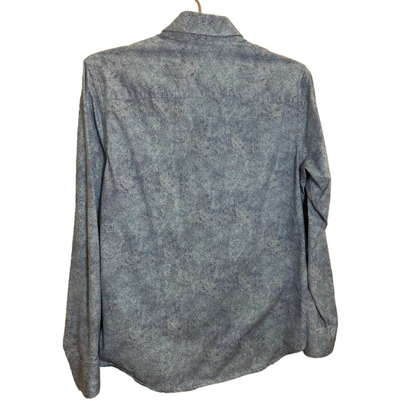 Bugatchi OoohCotton Tech Shirt Men's Small Aqua Blue Abstract 8-Way Stretch S - Picture 8 of 8